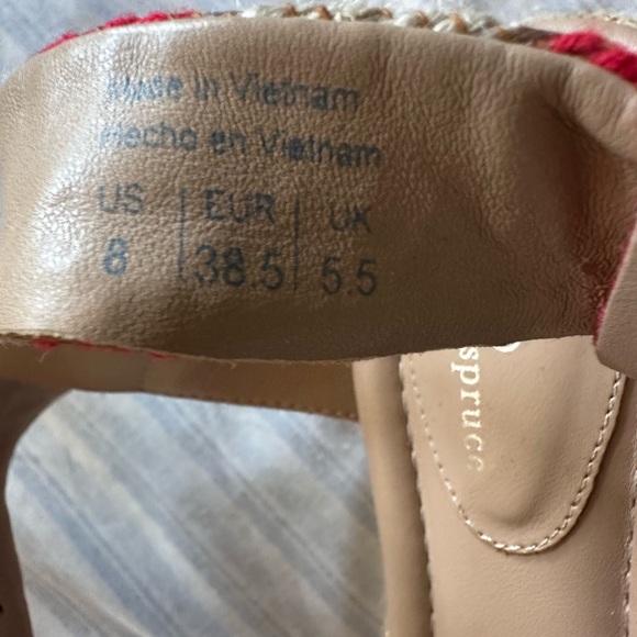 Market & Spruce size 8 platform espadrilles with orange, blue and neutral straps - Picture 8 of 8